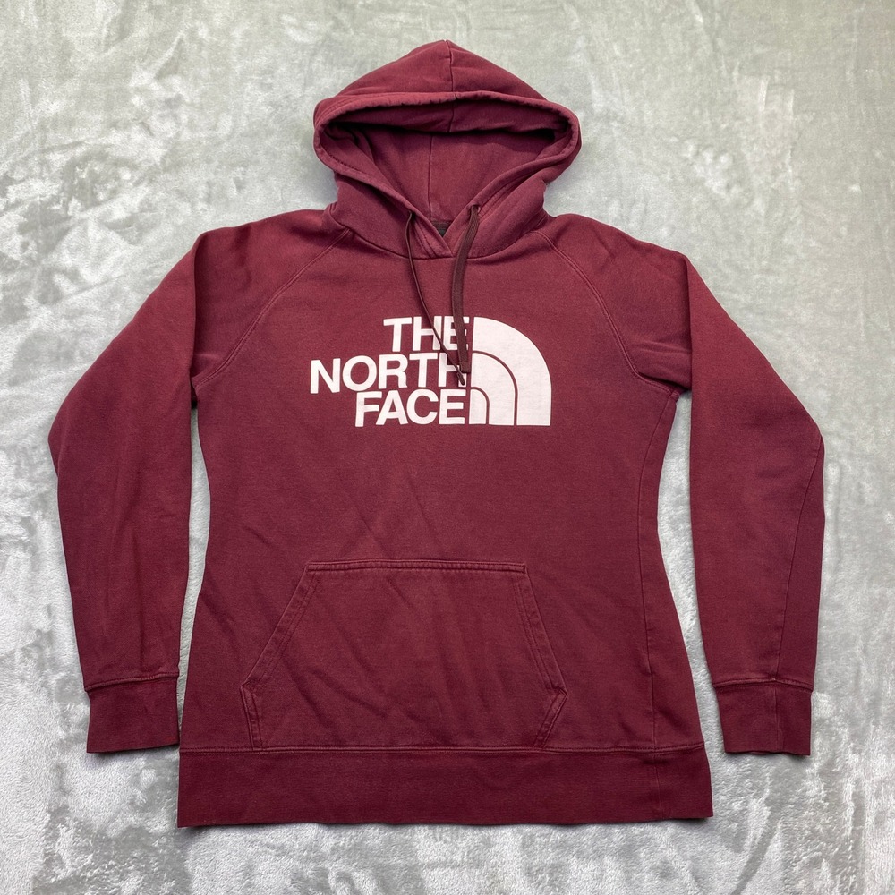 The North Face Kids Burgundy‎ Hoodie Pullover Logo Long Sleeve Size M